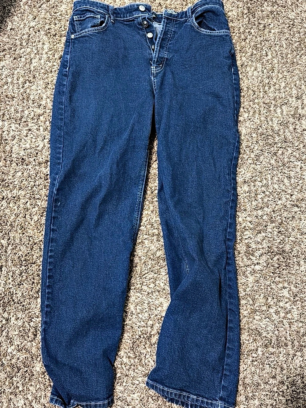 Blue Straight Leg Jeans